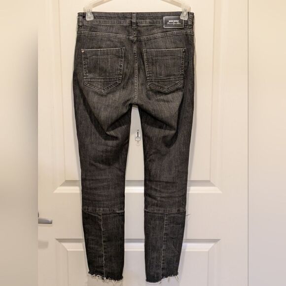 EUC Mos Mosh Size 27 Jordon Deco Jeans in Black with Bejewelled Leg Patches - Picture 8 of 9